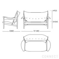 HOUSE OF FINN JUHL（ハウス・オブ・フィンユール） / CHIEFTAIN SOFA（チーフテンソファ） / ウォルナット材・オイル仕上げ・エレガンスレザー（Elegance Black）