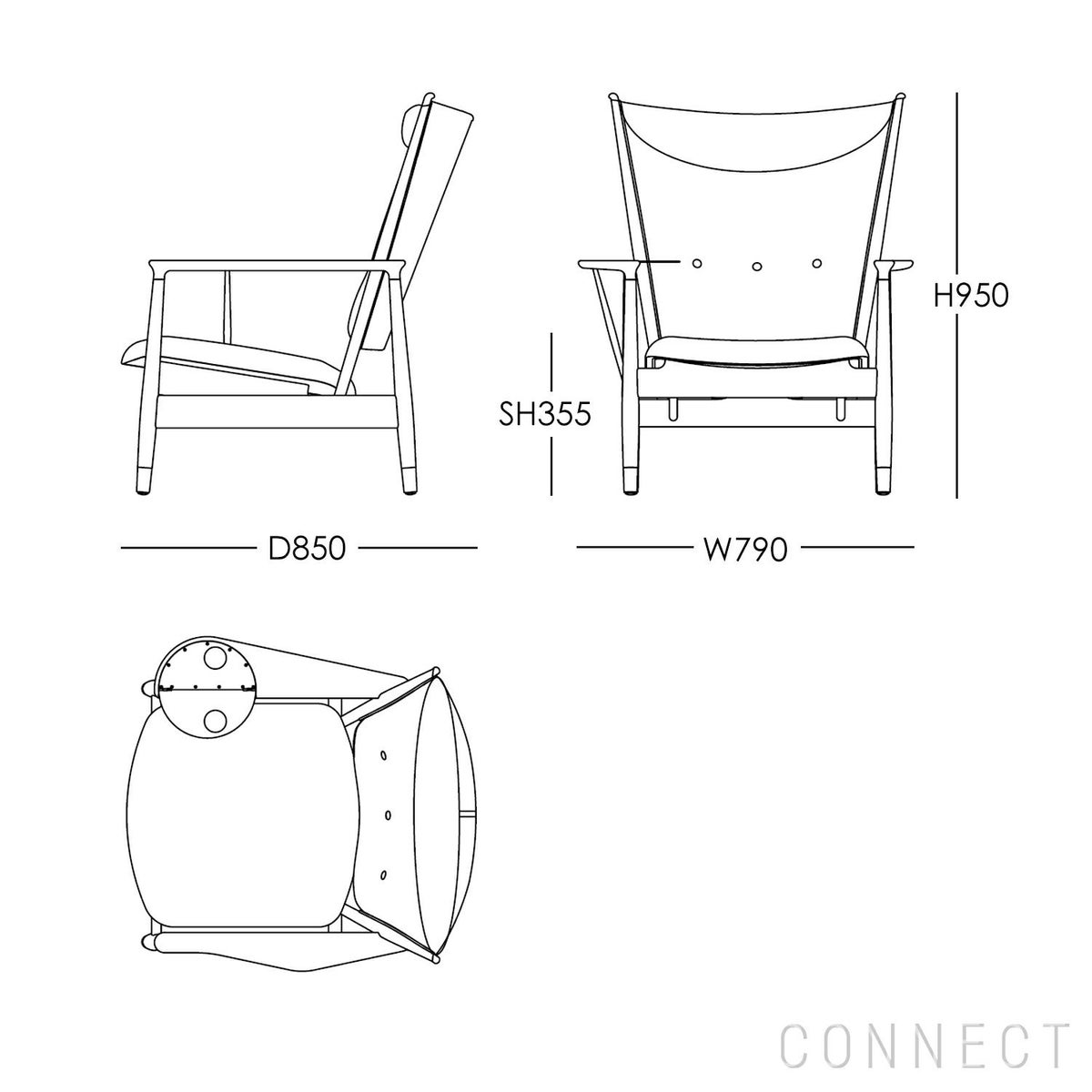 HOUSE OF FINN JUHL（ハウス・オブ・フィンユール） / WHISKY CHAIR（ウィスキーチェア） / ウォルナット材・オイル仕上げ・エレガンスレザー（Elegance Walnut） / ラウンジチェア