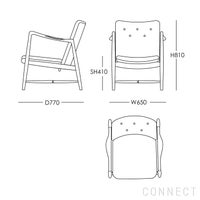 HOUSE OF FINN JUHL（ハウス・オブ・フィンユール） / FIREPLACE CHAIR（ファイアープレイスチェア） / ウォルナット材・オイル仕上げ・エレガンスレザー（Elegance Black） / ラウンジチェア