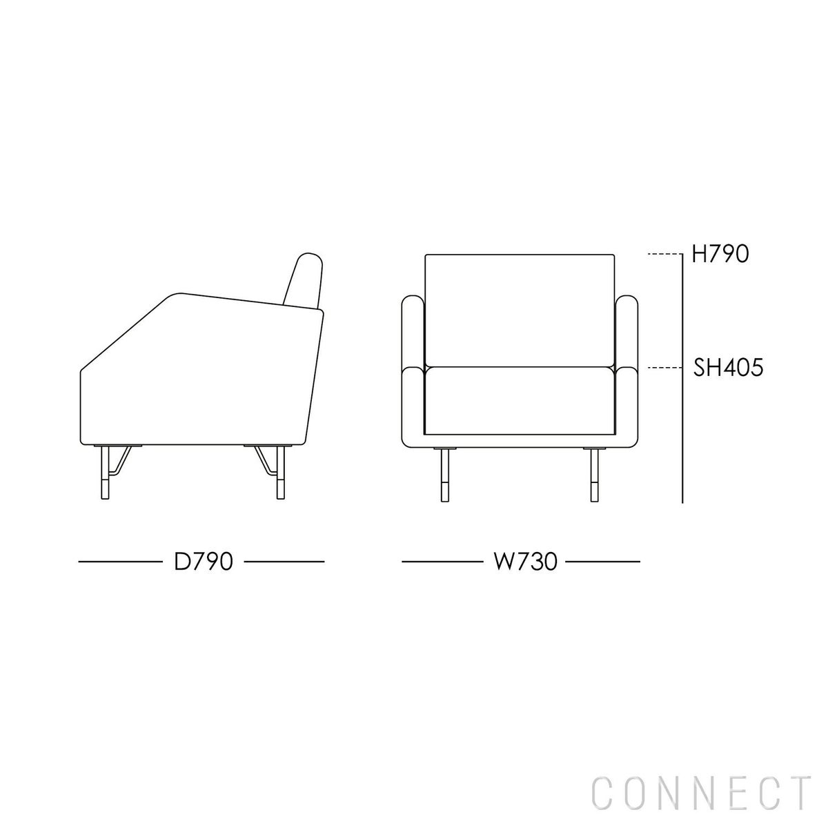 HOUSE OF FINN JUHL（ハウス・オブ・フィンユール） / 77 CHAIR 1 SEATER（1シーター） / ウォルナット材・オイル仕上げ / Hallingdal 103・227（ハリンダル） / ラウンジチェア