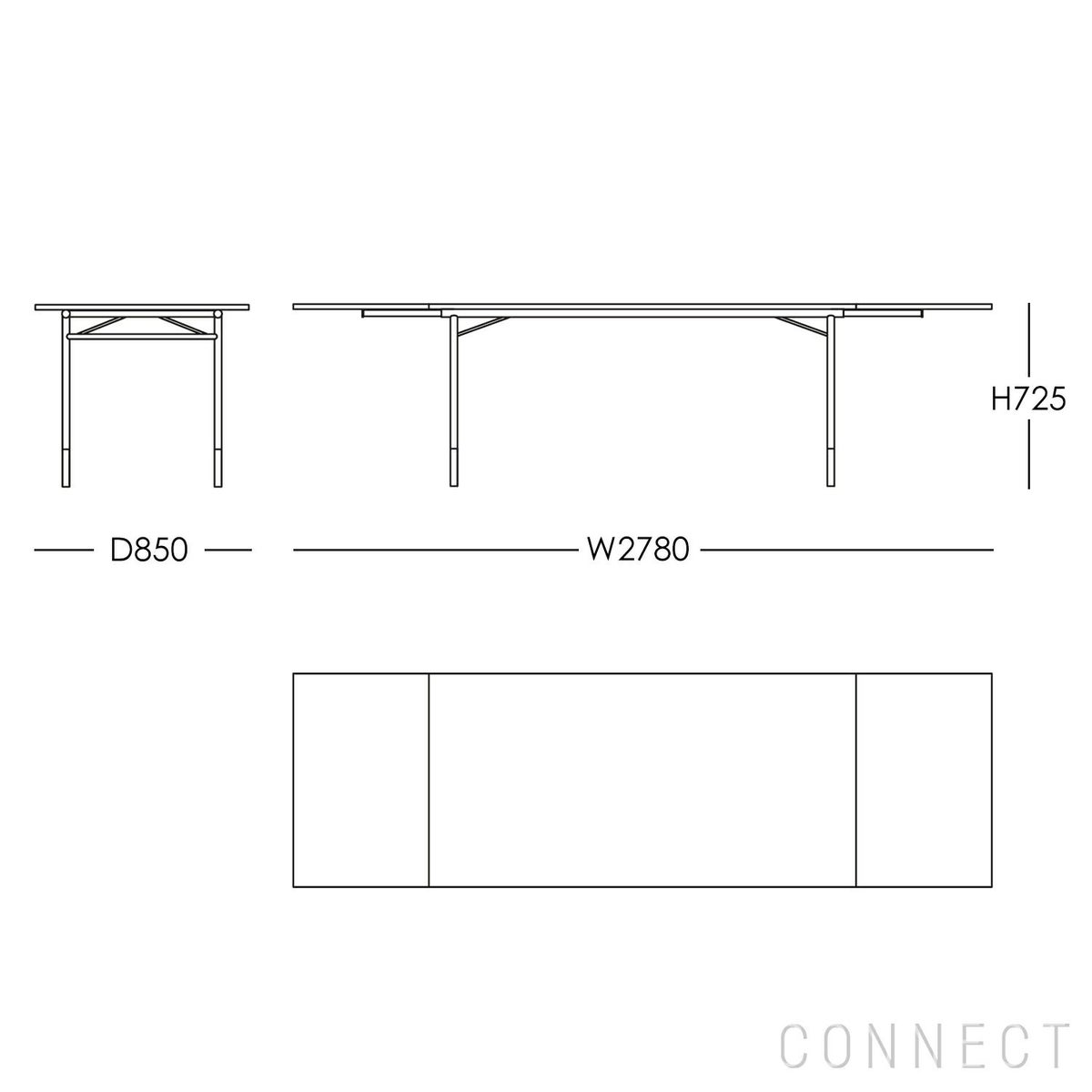 HOUSE OF FINN JUHL（ハウス・オブ・フィンユール） / NYHAVN DINING TABLE（ニューハウンダイニングテーブル） / ウォルナット材・オイル仕上げ・ブラックリノリウム天板