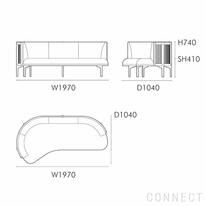 CARL HANSEN & SON （カール・ハンセン＆サン） / RF1903 SIDEWAYS SOFA（サイドウェイ・ソファ） / ウォルナット材・オイル仕上げ / Hallingdal 116（ハリンダル） / 2人掛け