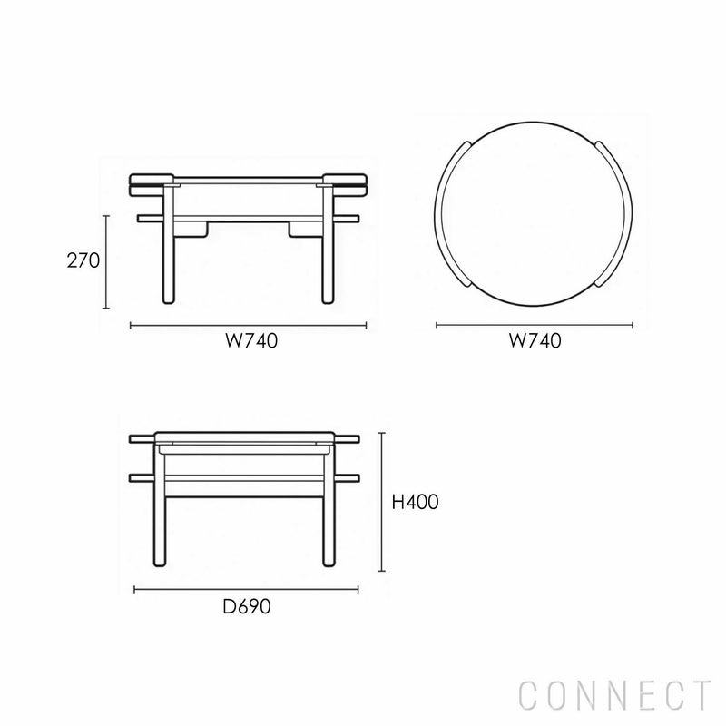 CARL HANSEN & SON（カール・ハンセン＆サン） / RF1905 SIDEWAYS COFFEE TABLE（サイドウェイ・コーヒーテーブル） / ウォルナット材・ラミネート天板ブラック / サイドテーブル