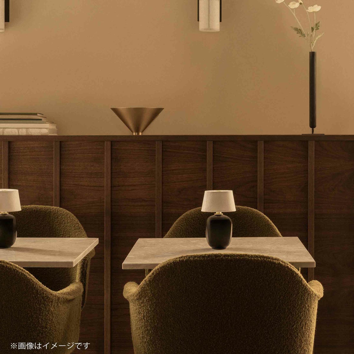 【ジャパンディセット】Audo Copenhagen（オドー・コペンハーゲン） / ANDROGYNE SIDE TABLE（アンドロジーン サイドテーブル）Φ50 / KUNIS BRECCIA STONE / 大理石 / ナチュラルオークベース+ TORSO PORTABLE LAMP （トルソー ポータブル ランプ） / 全3色 / テーブルランプ