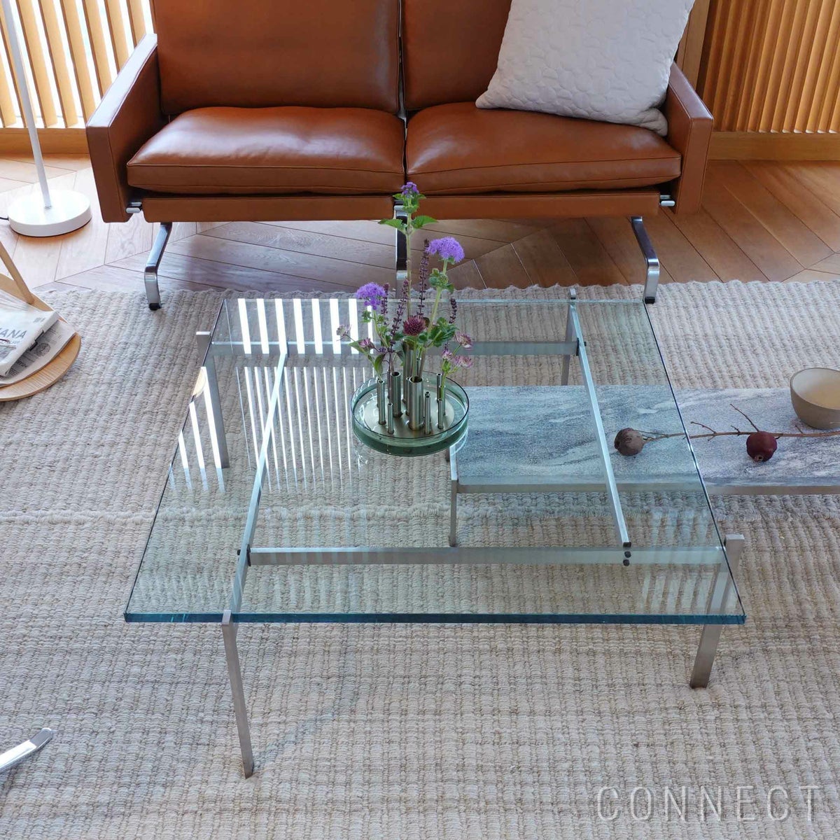 FRITZ HANSEN（フリッツ・ハンセン） / PK61 / ガラス / サテン仕上げステンレススチール / コーヒーテーブル / 80×80cm