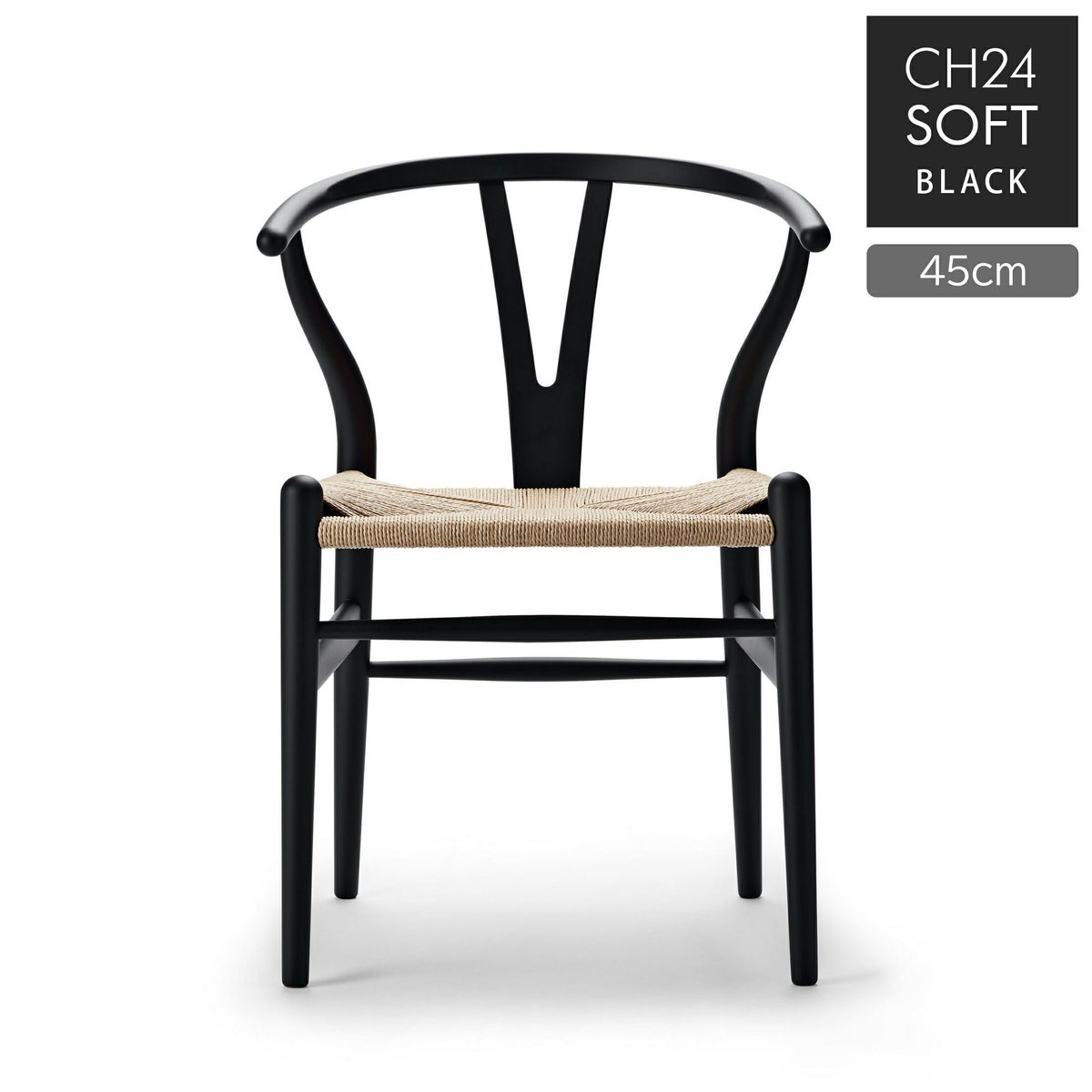 CH24 SOFT / BLACK（ブラック） / Yチェアソフト（ワイチェア） ビーチ材・マットカラー / SH45cm / CARL HANSEN & SON （カール・ハンセン＆サン）
