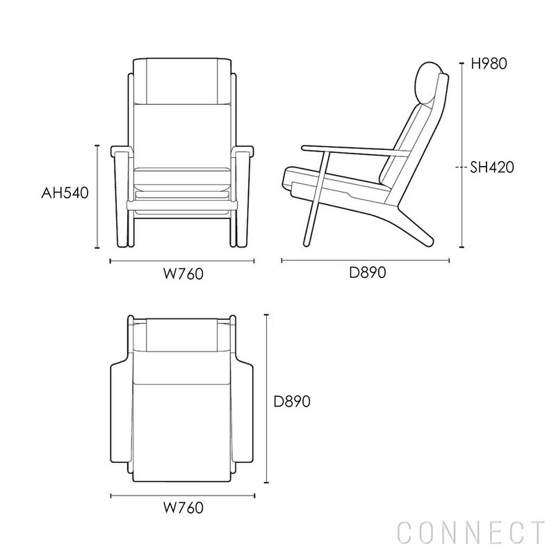 CARL HANSEN & SON（カール・ハンセン＆サン） / CH291 ラウンジチェア / オーク材・オイル仕上げ / CH290 SERIES / ハイバック