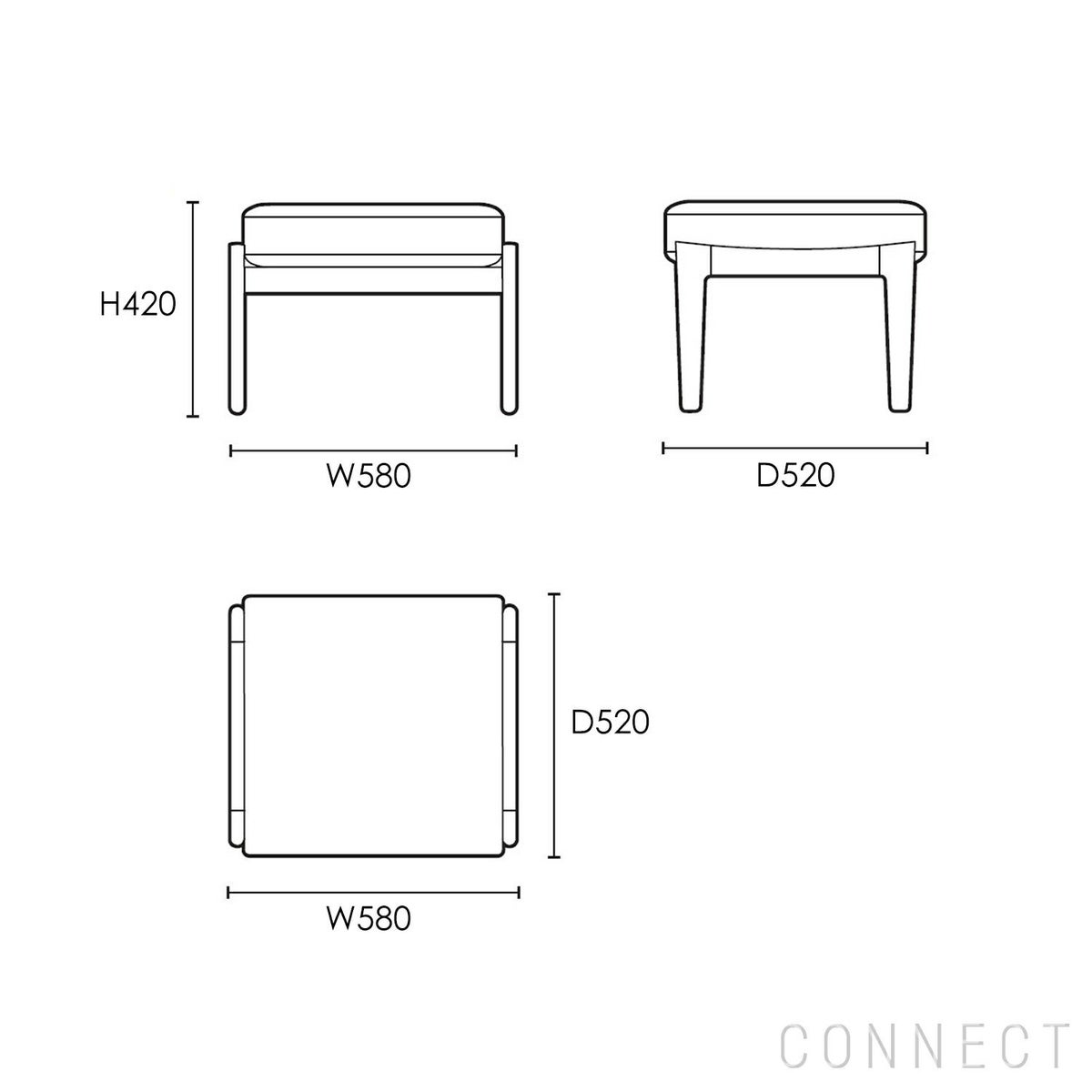 CARL HANSEN & SON（カール・ハンセン＆サン） / CH290F フットスツール / オーク材・オイル仕上げ / CH290 SERIES