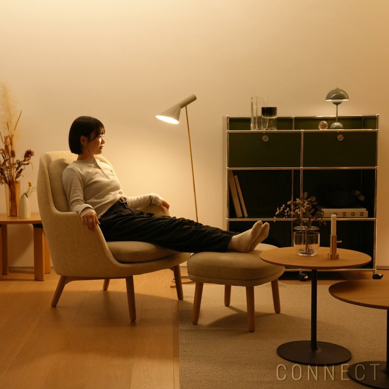 FRITZ HANSEN（フリッツ・ハンセン） / FRI FOOT STOOL（フリチェア用フットスツール） / ウッドベース / Sunniva（スニバ）233 ライトベージュ×Moss（モス）0019