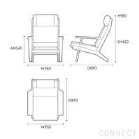 CARL HANSEN & SON（カール・ハンセン＆サン） / CH291 ラウンジチェア / オーク材・オイル仕上げ / SERPENTINE 0118 / CH290 SERIES / ハイバック