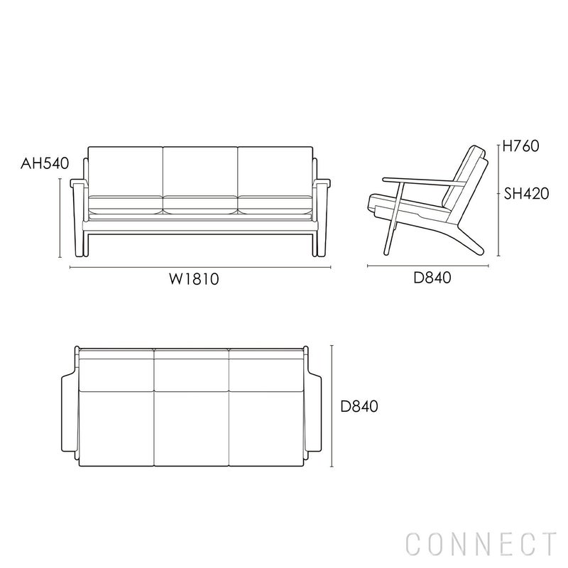 CARL HANSEN & SON（カール・ハンセン＆サン） / CH293 ソファ / オーク材・オイル仕上げ / ZR ANTONI 10968 / CH290 SERIES / 3人掛け