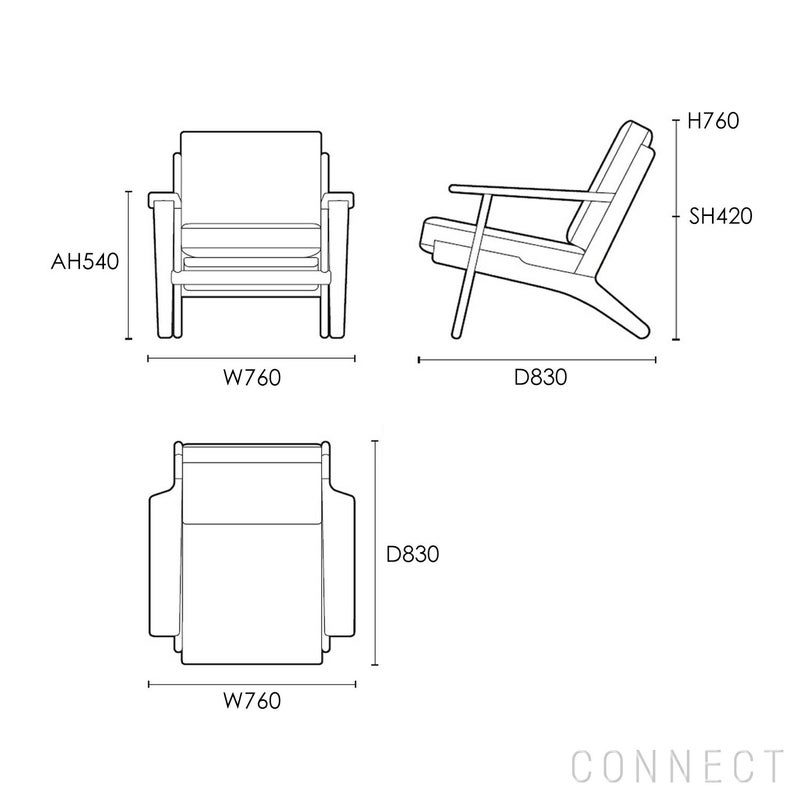 CARL HANSEN & SON（カール・ハンセン＆サン） / CH290 ラウンジチェア / オーク材・オイル仕上げ / BUTE STORR 1501 / CH290 SERIES