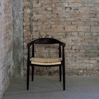 PP Mobler（PPモブラー） / PP501 Round Chair（ラウンドチェア） / The Chair（ザ チェア） / ウェンジ材・クリアオイル仕上げ /Cane seat（籐張り） / 真鍮プレート付