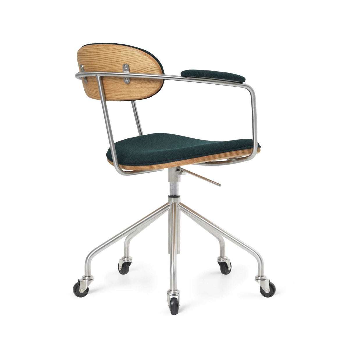 CARL HANSEN & SON（カール・ハンセン＆サン） / CH621 SWIVEL CHAIR（スウィベルチェア） / オーク材・オイル仕上げ・ステンレススチール脚 / Vider 1062 / キャスター付きチェア