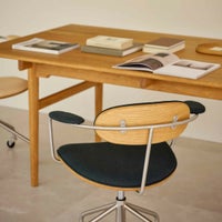 CARL HANSEN & SON（カール・ハンセン＆サン） / CH621 SWIVEL CHAIR（スウィベルチェア） / オーク材・オイル仕上げ・ステンレススチール脚 / Vider 1062 / キャスター付きチェア