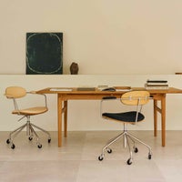 CARL HANSEN & SON（カール・ハンセン＆サン） / CH621 SWIVEL CHAIR（スウィベルチェア） / オーク材・オイル仕上げ・ステンレススチール脚 / Vider 1062 / キャスター付きチェア