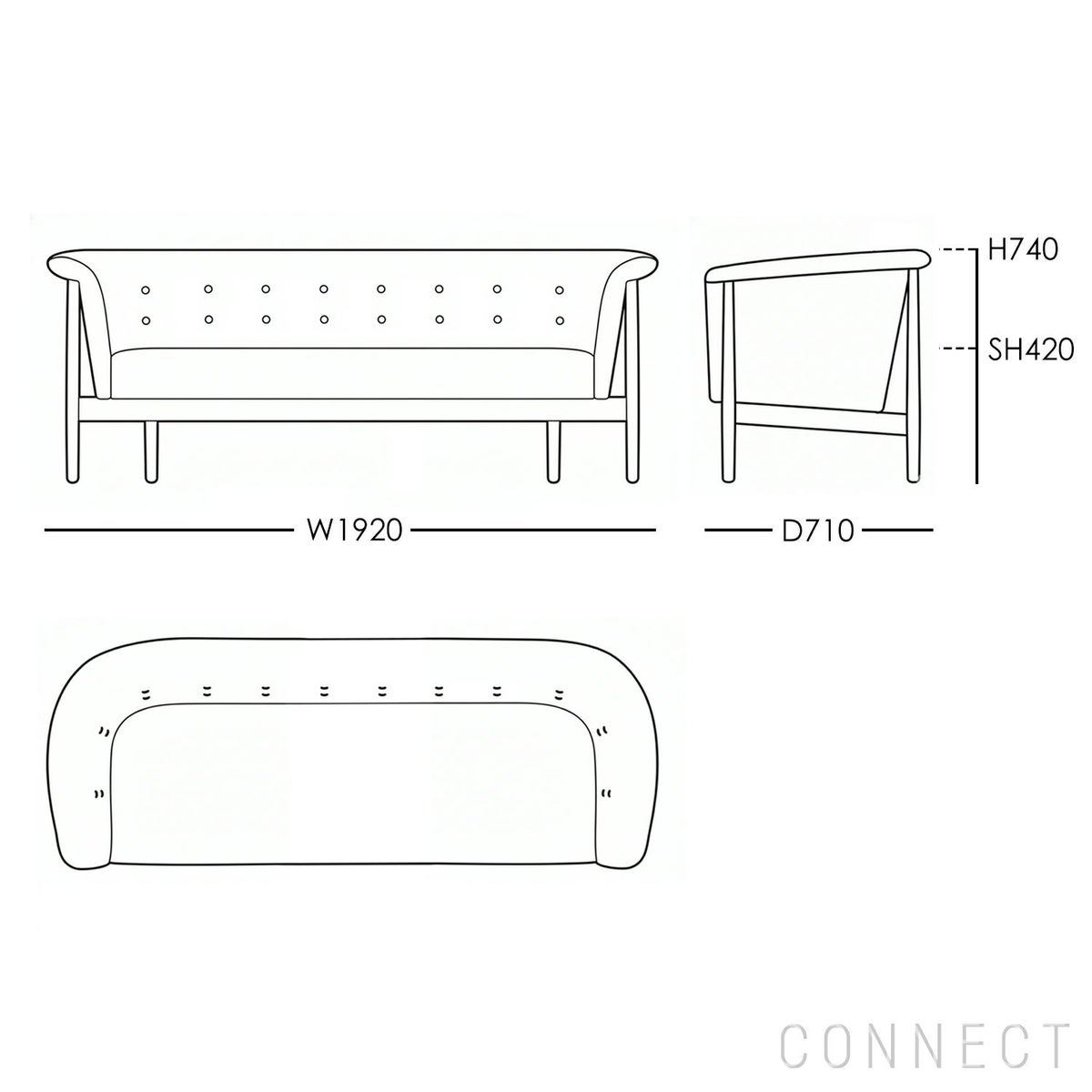 CARL HANSEN & SON（カール・ハンセン＆サン） / ND52-3 VITA SOFA（ヴィタソファ） / オーク材・オイル仕上げ / Hallingdal 0130（ハリンダル） / ソファ