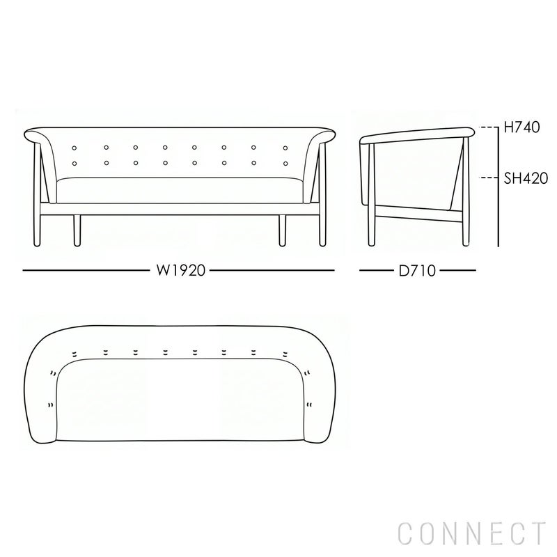 CARL HANSEN & SON（カール・ハンセン＆サン） / ND52-3 VITA SOFA（ヴィタソファ） / オーク材・オイル仕上げ / Hallingdal 0130（ハリンダル） / ソファ