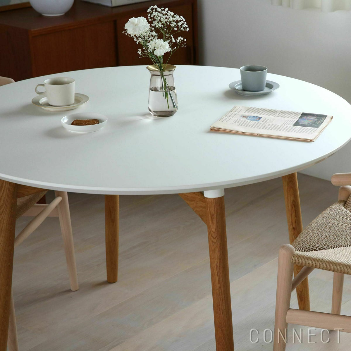 【DINING SET キャンペーン対象・pt10倍】CONNECTセレクトダイニングセット2 / CARL HANSEN & SON（カール・ハンセン＆サン） / BA103（オーク・オイル/H70cm）特別仕様＋CH24（ビーチ・ソープ/SH43cm）2脚