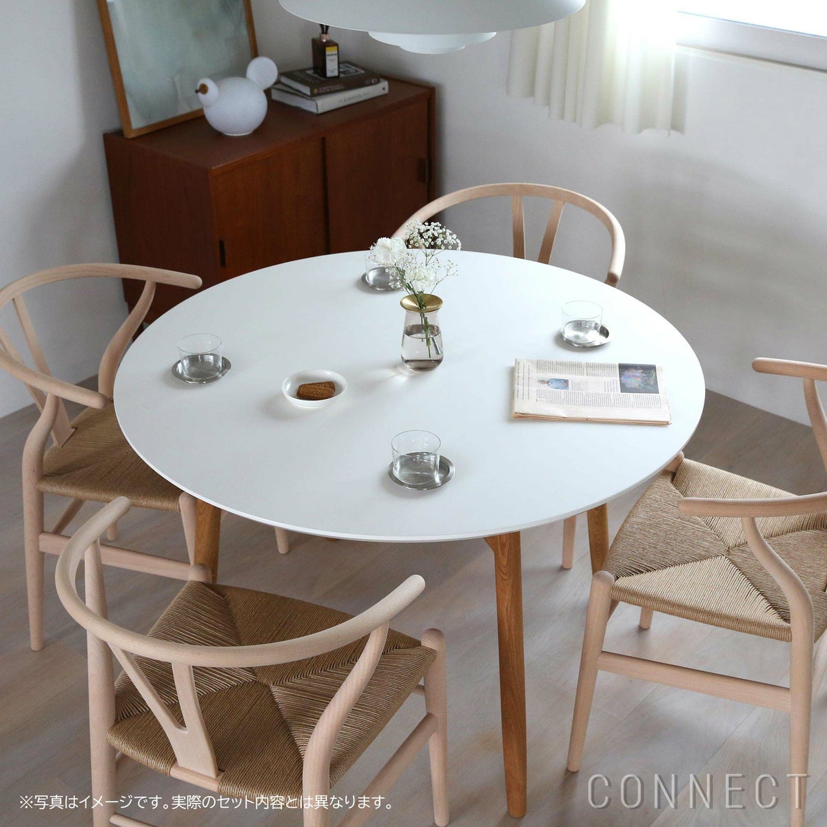 【DINING SET キャンペーン対象・pt10倍】CONNECTセレクトダイニングセット2 / CARL HANSEN & SON（カール・ハンセン＆サン） / BA103（オーク・オイル/H70cm）特別仕様＋CH24（ビーチ・ソープ/SH43cm）2脚