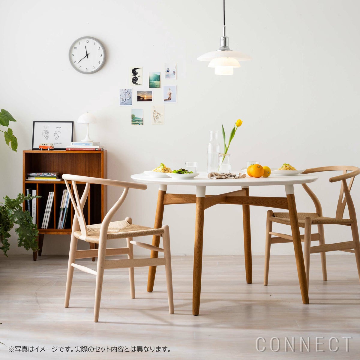 【DINING SET キャンペーン対象・pt10倍】CONNECTセレクトダイニングセット2 / CARL HANSEN & SON（カール・ハンセン＆サン） / BA103（オーク・オイル/H70cm）特別仕様＋CH24（ビーチ・ソープ/SH43cm）2脚