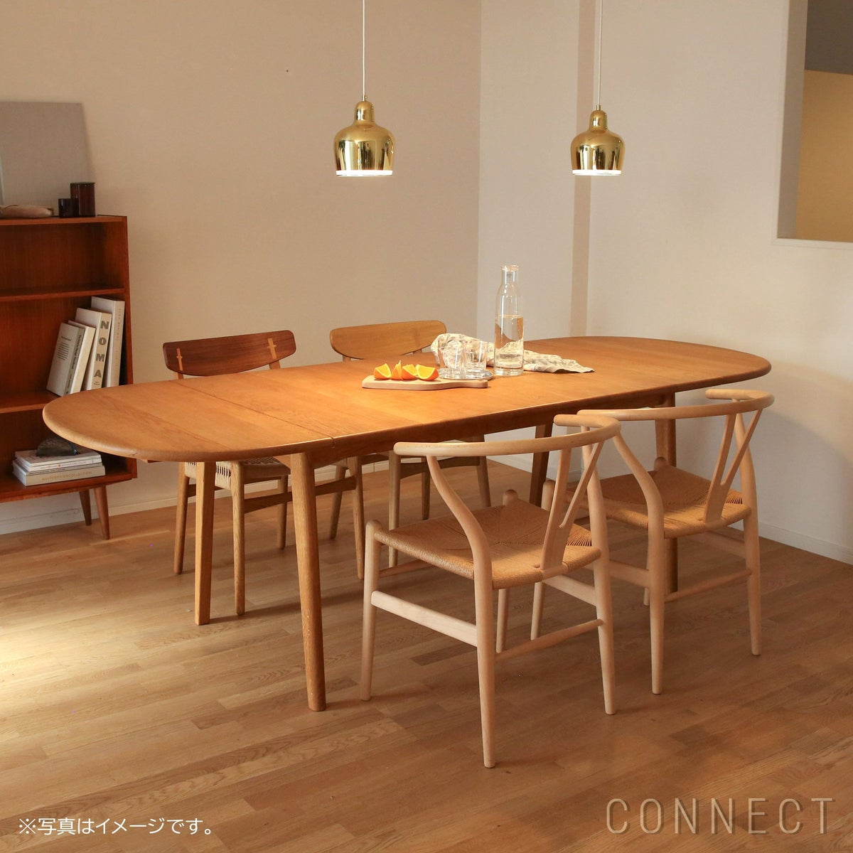 【DINING SET キャンペーン対象・pt10倍】CONNECTセレクトダイニングセット5 / CARL HANSEN & SON（カール・ハンセン＆サン） / CH006（オーク・オイル）＋CH24（オーク・オイル）4脚