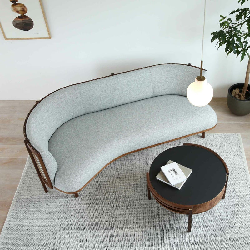 【LIVING SET キャンペーン対象・pt10倍】CONNECTセレクトリビングセット2 / CARL HANSEN & SON（カール・ハンセン＆サン） / RF1903ソファ（ウォルナット・オイル・Hallingdal 116）＋RF1905コーヒーテーブル（ウォルナット・オイル・天板ブラック）