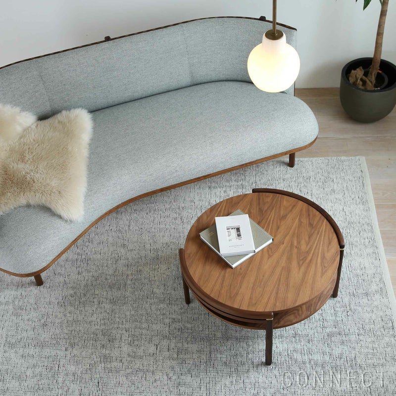 【LIVING SET キャンペーン対象・pt10倍】CONNECTセレクトリビングセット2 / CARL HANSEN & SON（カール・ハンセン＆サン） / RF1903ソファ（ウォルナット・オイル・Hallingdal 116）＋RF1905コーヒーテーブル（ウォルナット・オイル・天板ブラック）