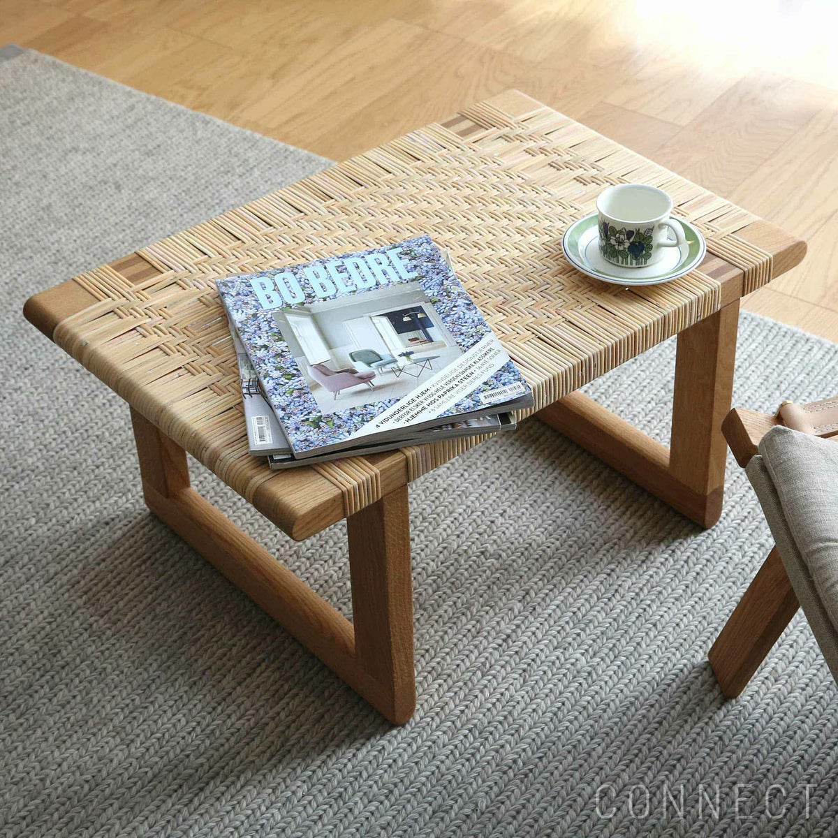【LIVING SET キャンペーン対象・pt10倍】CONNECTセレクトリビングセット1 / CARL HANSEN & SON（カール・ハンセン＆サン） / CH292ソファ（オーク・オイル・ANTONI 813）＋BM0488Sコーヒーテーブル（オーク・オイル・籐張り）