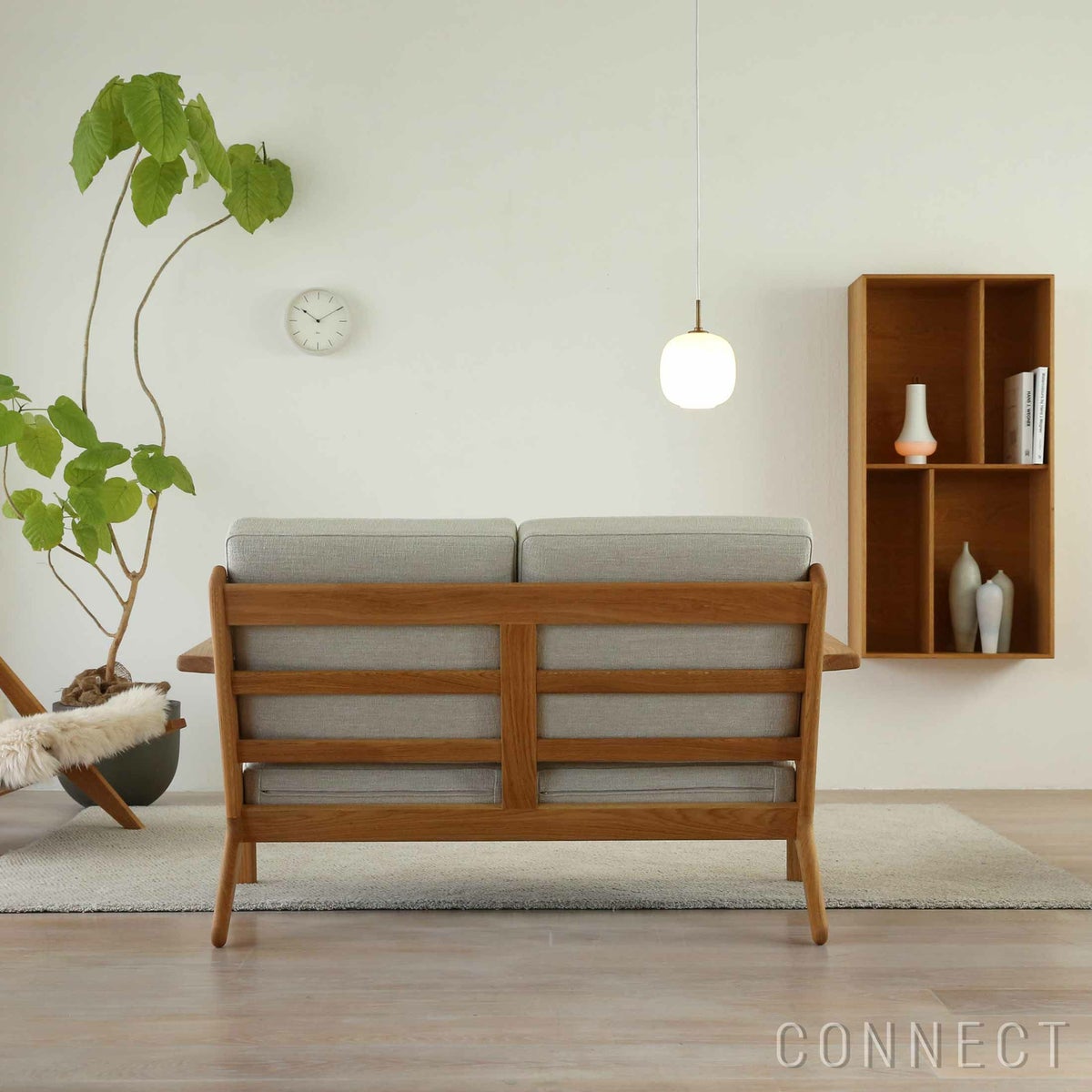 【LIVING SET キャンペーン対象・pt10倍】CONNECTセレクトリビングセット1 / CARL HANSEN & SON（カール・ハンセン＆サン） / CH292ソファ（オーク・オイル・ANTONI 813）＋BM0488Sコーヒーテーブル（オーク・オイル・籐張り）