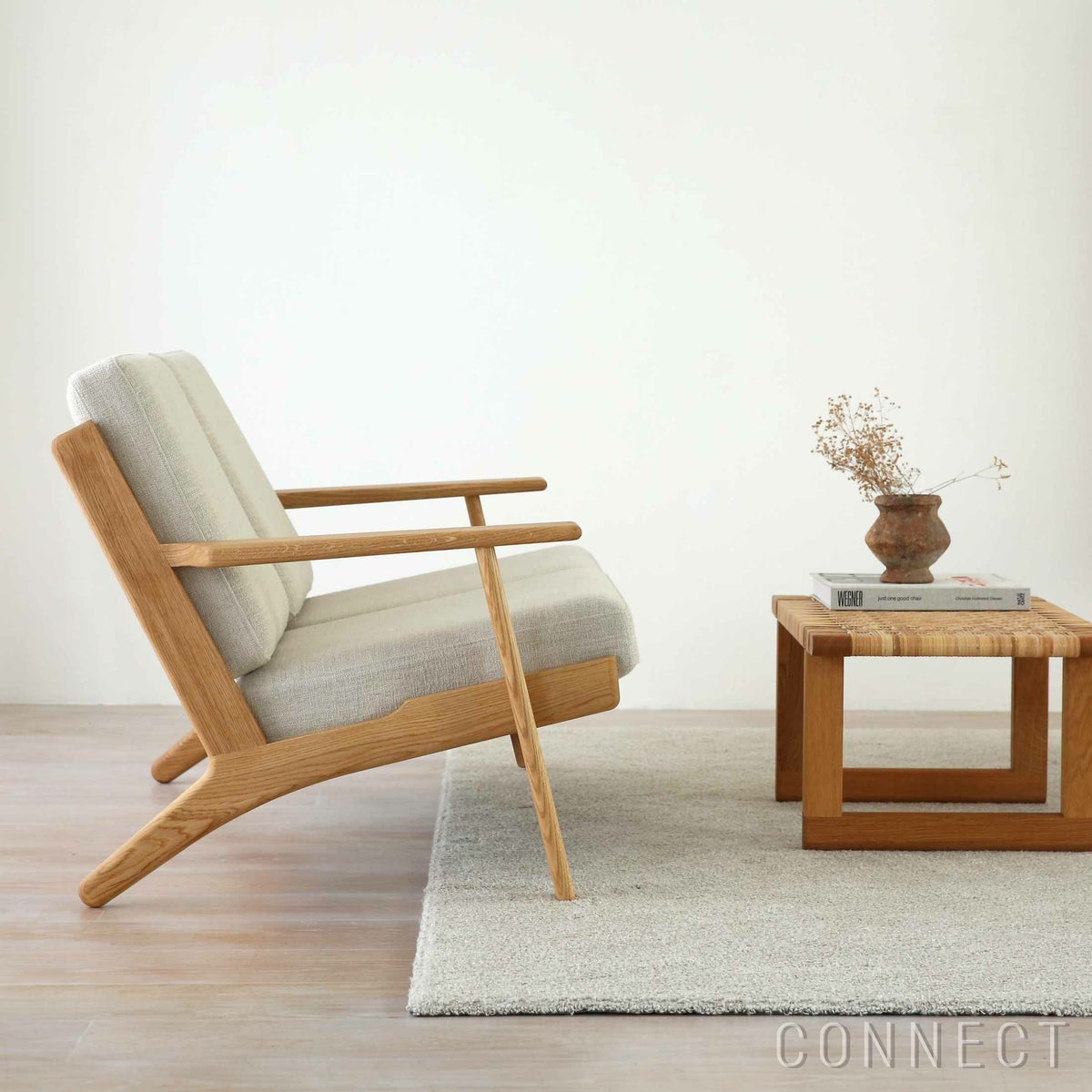 【LIVING SET キャンペーン対象・pt10倍】CONNECTセレクトリビングセット1 / CARL HANSEN & SON（カール・ハンセン＆サン） / CH292ソファ（オーク・オイル・ANTONI 813）＋BM0488Sコーヒーテーブル（オーク・オイル・籐張り）