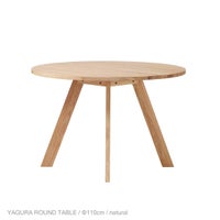 【Plus1キャンペーン】石巻工房 / YAGURA ROUND TABLE（ヤグララウンドテーブル） / Φ110cm & OBON CHAIR（オボンチェア） / Natural