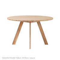 【Plus1キャンペーン】石巻工房 / YAGURA ROUND TABLE（ヤグララウンドテーブル） / Φ120cm & OBON CHAIR（オボンチェア） / natural
