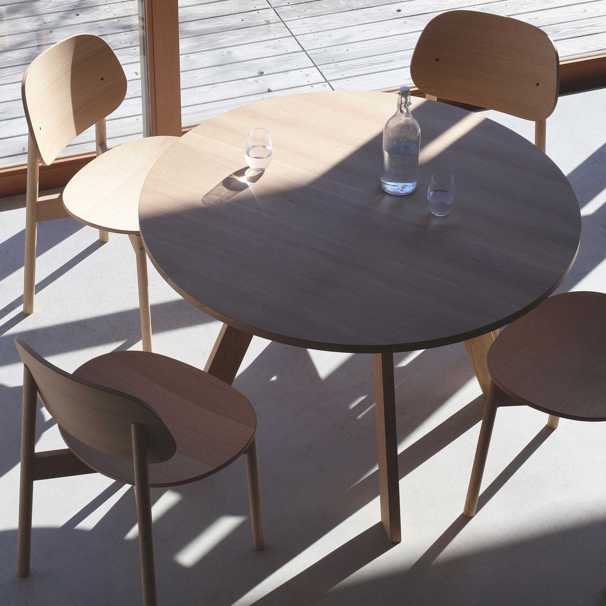 【Plus1キャンペーン】石巻工房 / YAGURA ROUND TABLE（ヤグララウンドテーブル） / Φ120cm & OBON CHAIR（オボンチェア） / natural