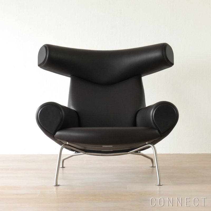 FREDERICIA（フレデリシア） Wegner Ox Chair（ウェグナーオックスチェア） / Model 1000 / ステンレススチールベース / レザー（Organic 906）