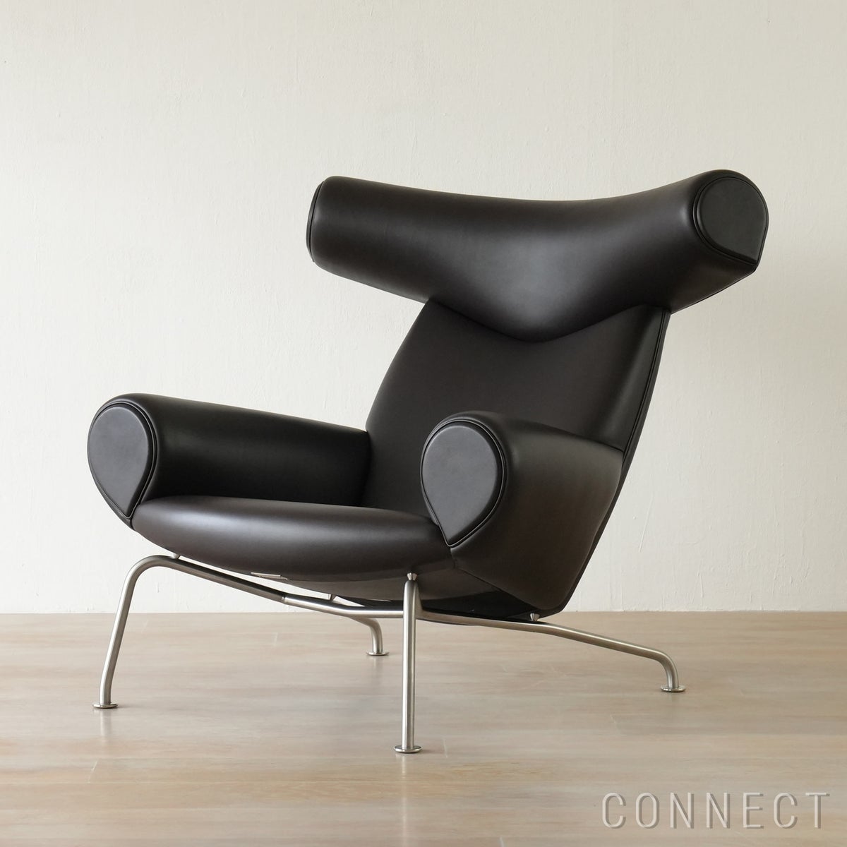FREDERICIA（フレデリシア） Wegner Ox Chair（ウェグナーオックスチェア） / Model 1000 / ステンレススチールベース / レザー（Organic 906）