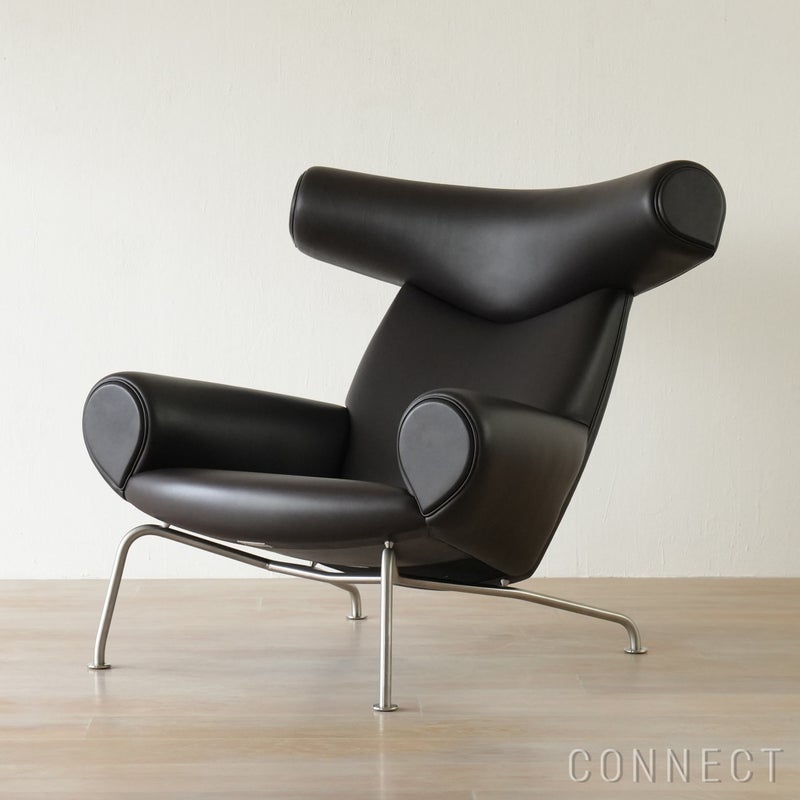 FREDERICIA（フレデリシア） Wegner Ox Chair（ウェグナーオックスチェア） / Model 1000 / ステンレススチールベース / レザー（Organic 906）