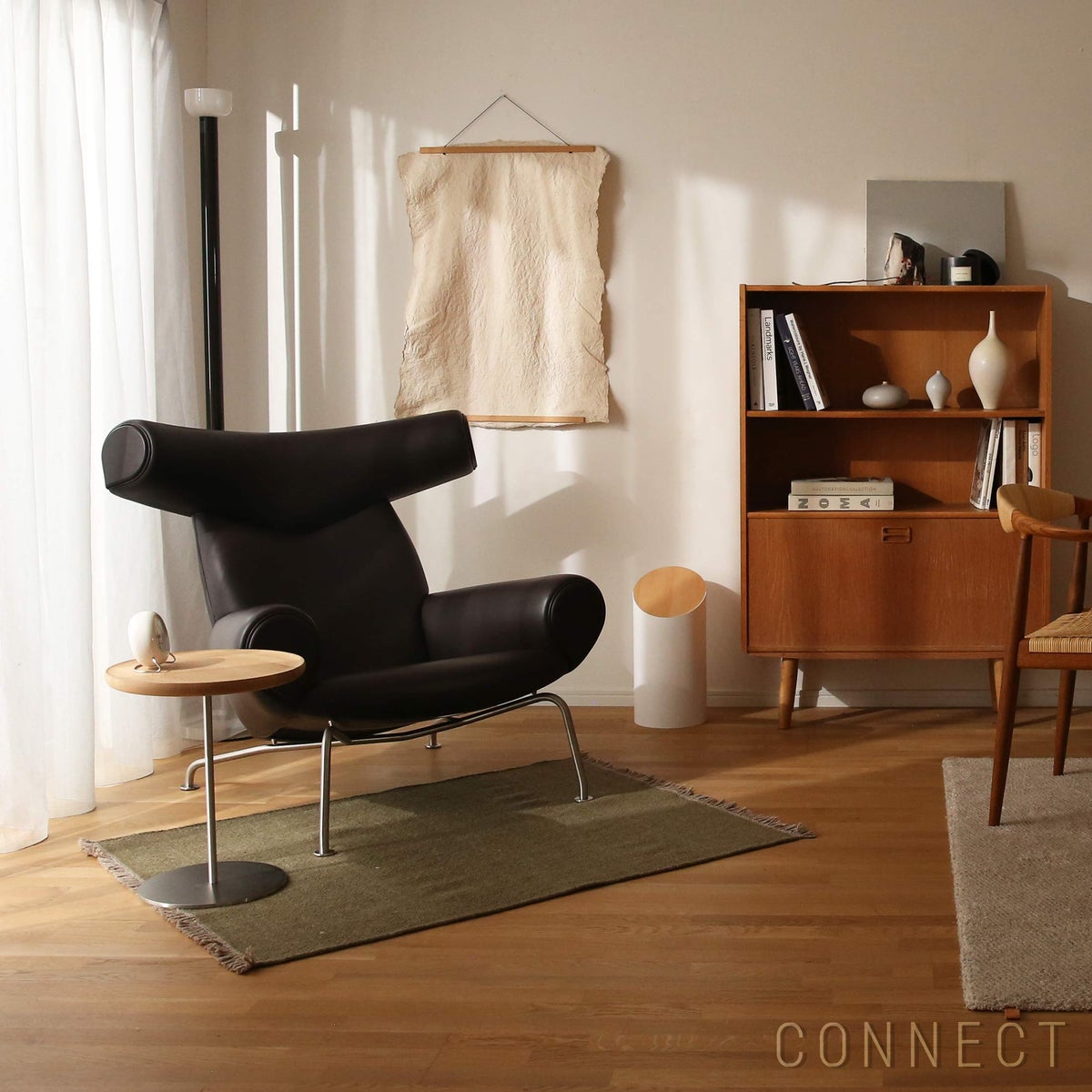 FREDERICIA（フレデリシア） Wegner Ox Chair（ウェグナーオックスチェア） / Model 1000 / ステンレススチールベース / レザー（Organic 906）