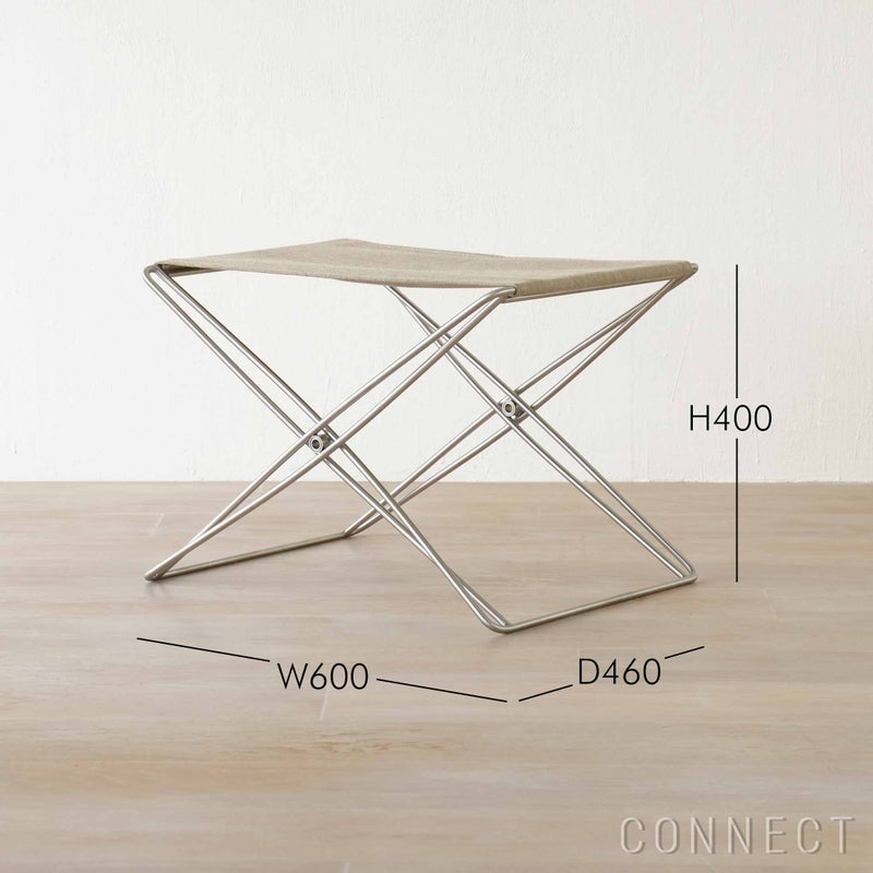 FREDERICIA（フレデリシア） / JG Folding Stool（JGフォールディング スツール） / Model 6565 / ステンレススチールベース / ナチュラルキャンバス