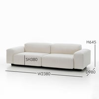 Vitra（ヴィトラ） / Soft Modular Sofa（ソフトモジュラーソファ） / 2シーター / Dumet（デュメ）01 ivory melange / ソファ
