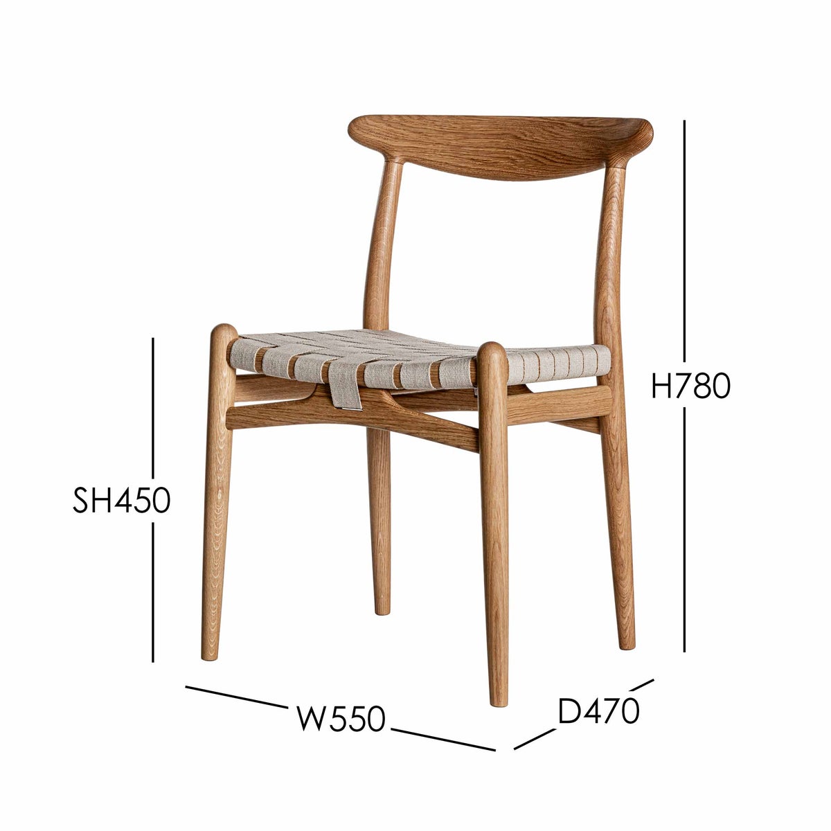 PP Mobler（PPモブラー） / PP101 チェア / オーク材・クリアバイオオイル仕上げ / リネンウェビング