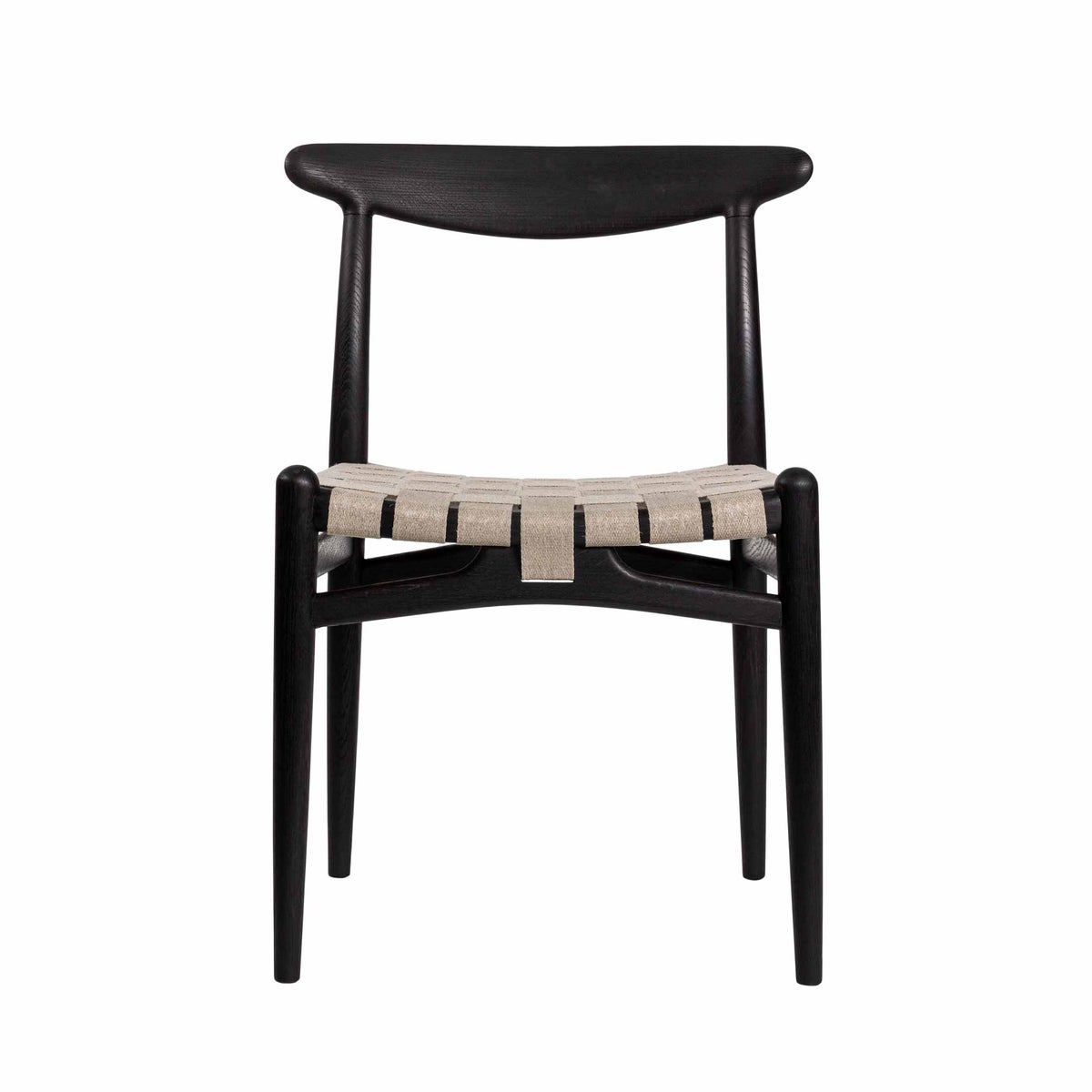 PP Mobler（PPモブラー） / PP101 チェア / オーク材・タニックティントブラック仕上げ / リネンウェビング