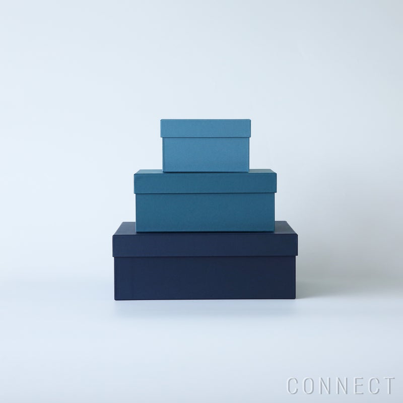 &PAPERS（アンドペーパーズ） / カラー収納BOX 3個セット「海」 / オープンシェルフ用【CONNECT別注】