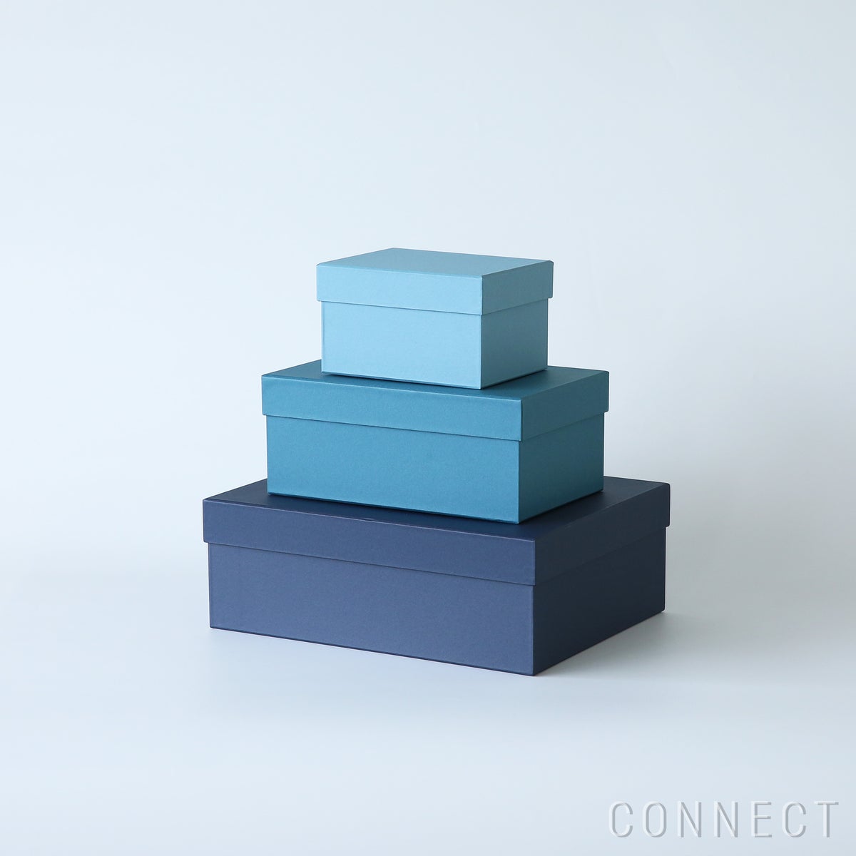 &PAPERS（アンドペーパーズ） / カラー収納BOX 3個セット「海」 / オープンシェルフ用【CONNECT別注】
