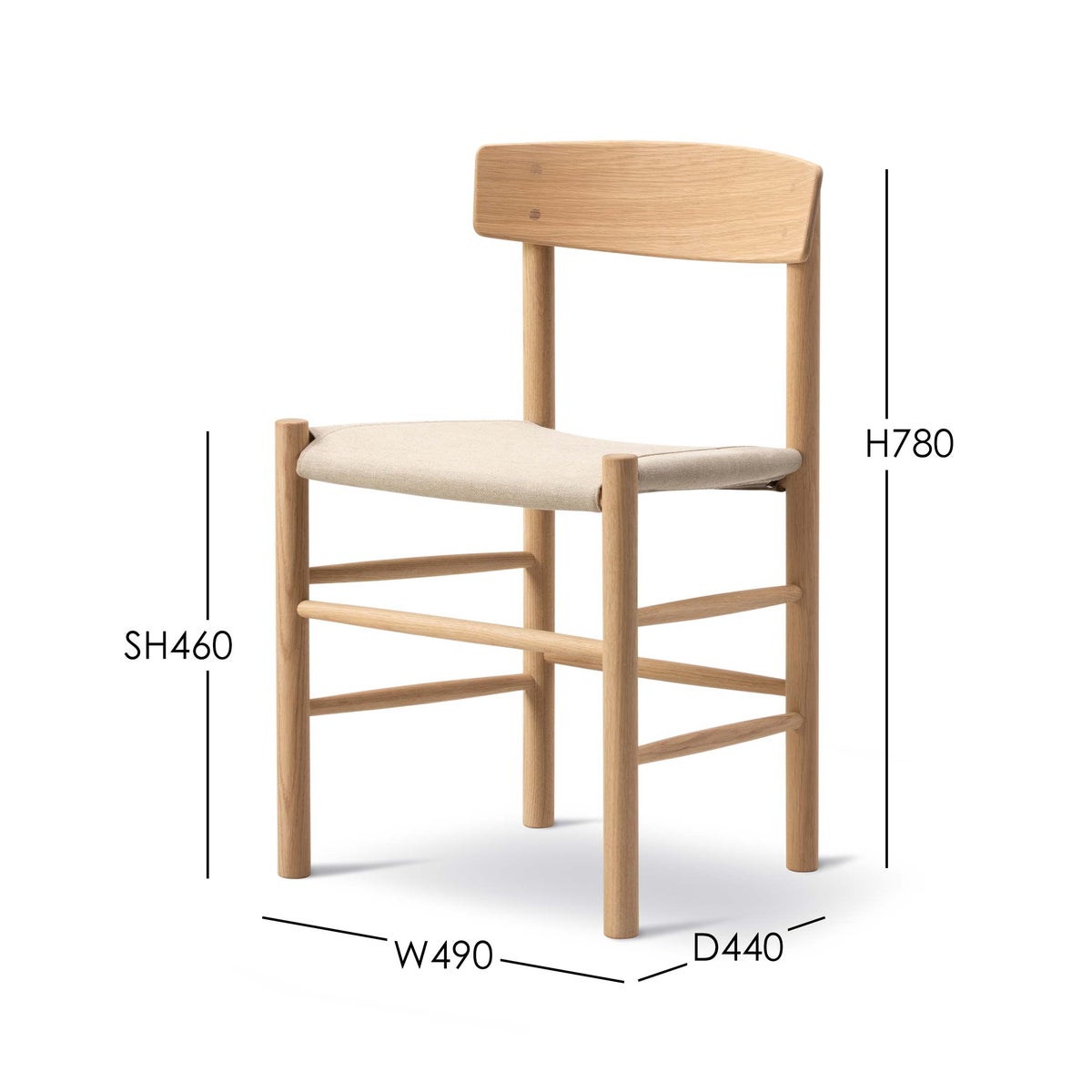 FREDERICIA（フレデリシア） / J39（モーエンセンチェア・シェーカーチェア） / オーク材・ライトオイル仕上げ / ナチュラルキャンバス