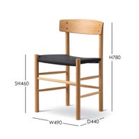 FREDERICIA（フレデリシア） / J39（モーエンセンチェア・シェーカーチェア） / オーク材・オイル仕上げ / ブラックキャンバス