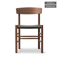 FREDERICIA（フレデリシア） / J39（モーエンセンチェア・シェーカーチェア） / ウォルナット材・オイル仕上げ / レザー（Omni 377 ダークブラウン）