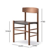 FREDERICIA（フレデリシア） / J39（モーエンセンチェア・シェーカーチェア） / ウォルナット材・オイル仕上げ / レザー（Omni 377 ダークブラウン）