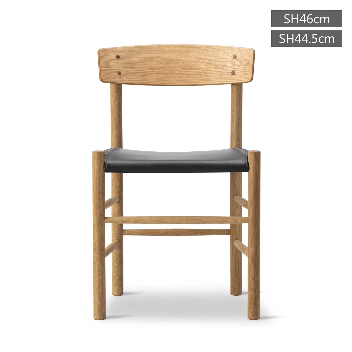 FREDERICIA（フレデリシア） / J39（モーエンセンチェア・シェーカーチェア） / オーク材・オイル仕上げ / レザー（Omni 301 ブラック）