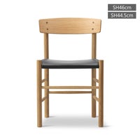 FREDERICIA（フレデリシア） / J39（モーエンセンチェア・シェーカーチェア） / オーク材・オイル仕上げ / レザー（Omni 301 ブラック）